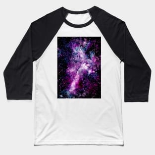 Watercolor Blue, Pink and Violet Nebula Baseball T-Shirt